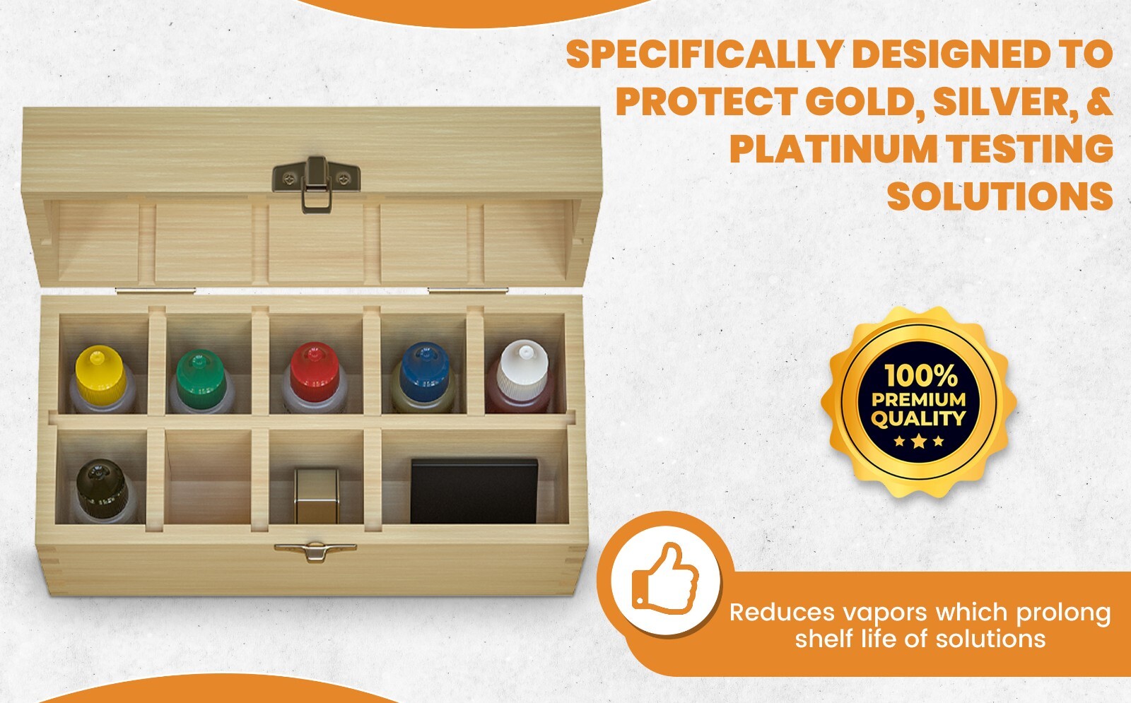 Storage Box 10k 14k 18k 24K Gold Silver Acid Jewelry Test Kit Testing Tester