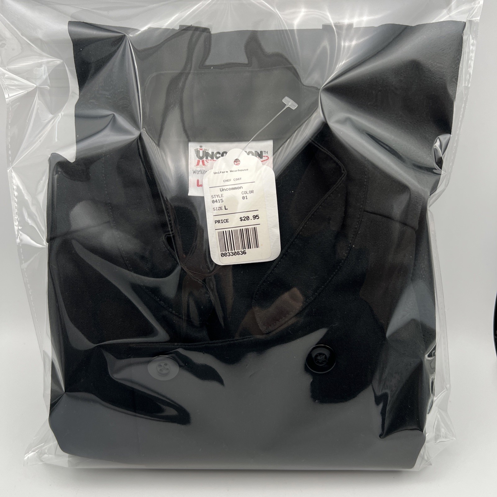 Uncommon Threads Chef's Coat-New With Tags -Black Large