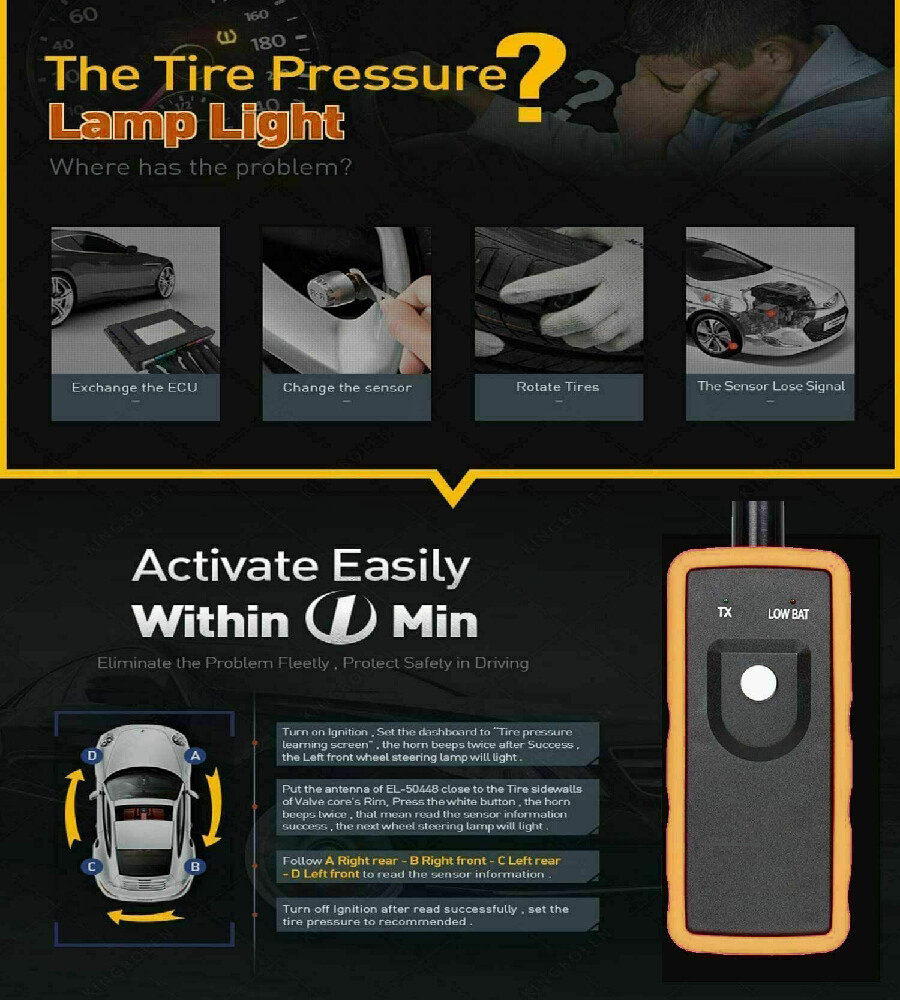 EL-50448 TPMS Reset Tool Tire Pressure Monitor Sensor Relearn For GM/Buick/Chevy