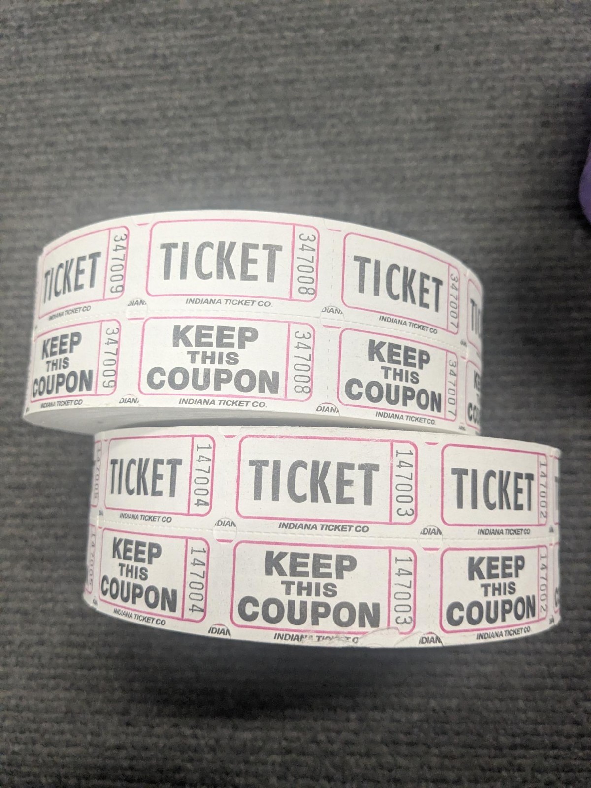 4000 Raffle Tickets,Single Rolls, Admit One,Consecutive Numbers Ticket for Event
