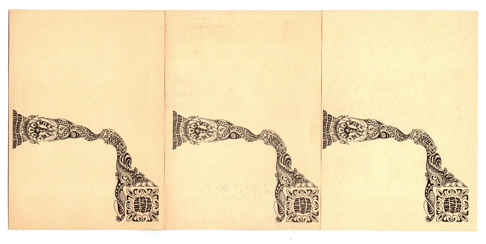 The CharLatans AVaLon BaLLrOOm FD63 / 67 / 71 -ThrEE 1967 PoStcards