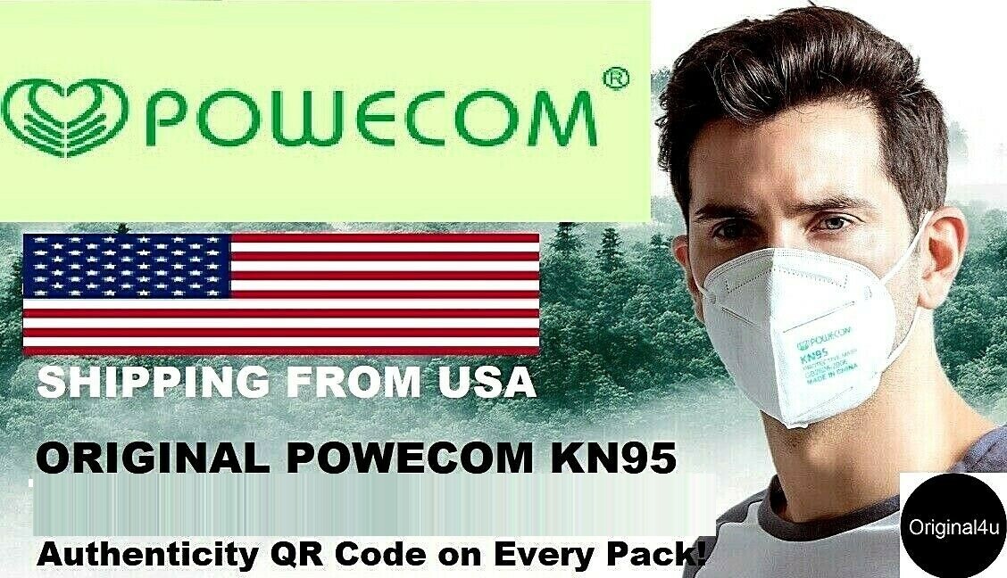 Powecom KN95 Protective Face Mask Respirator KN 95 GB2626-2019 ✅ White | Black