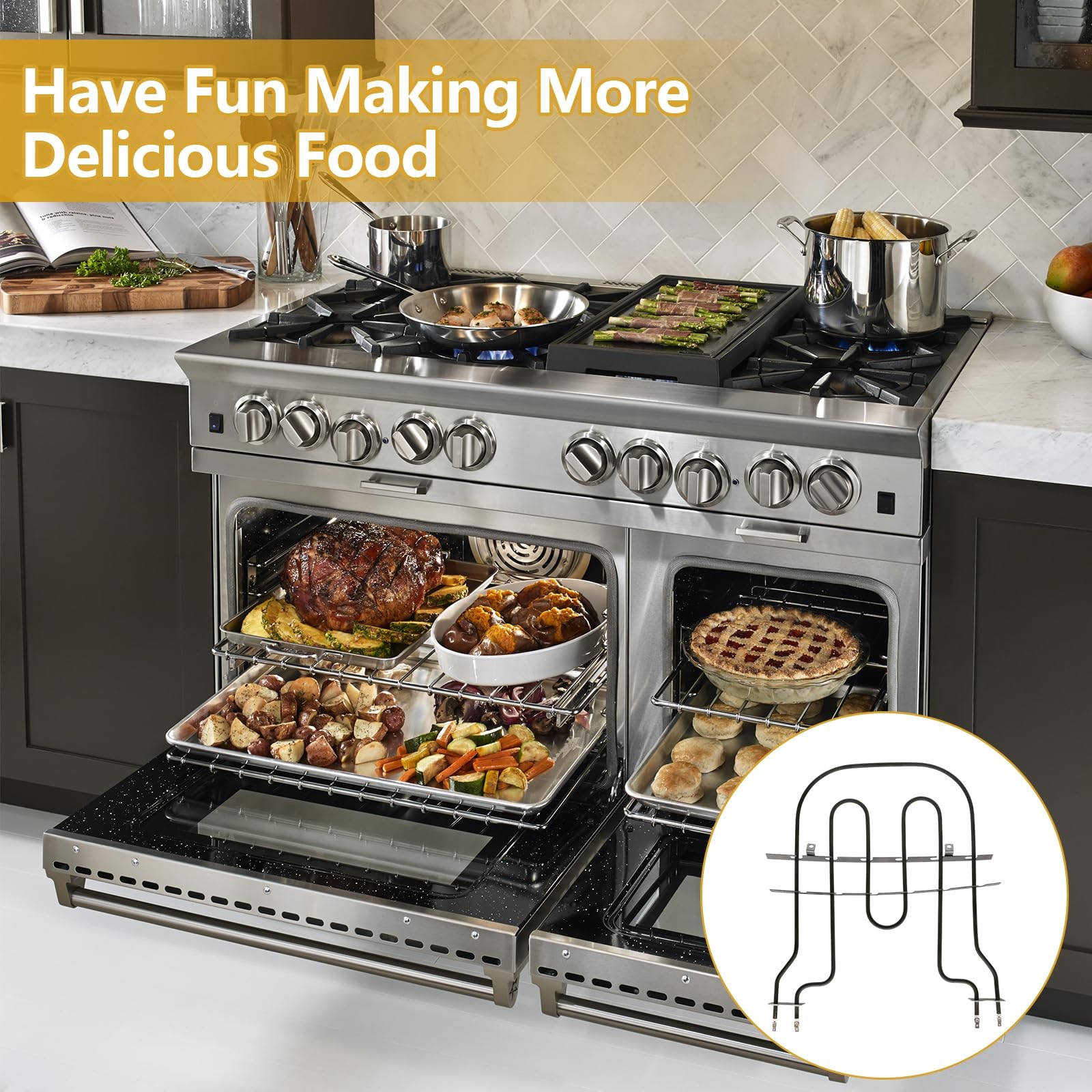 Upgraded WP9760774 Oven Range Broil Element Replacement for Whirlpool 8301514...