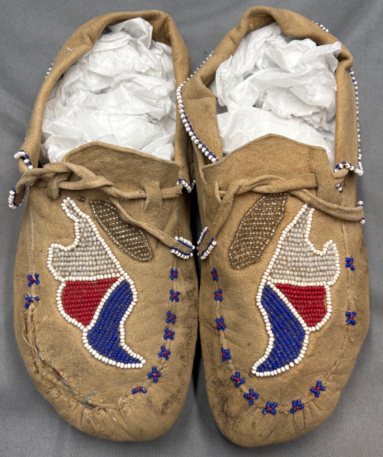 Lot of Three (3) Vintage Native American Moccasins