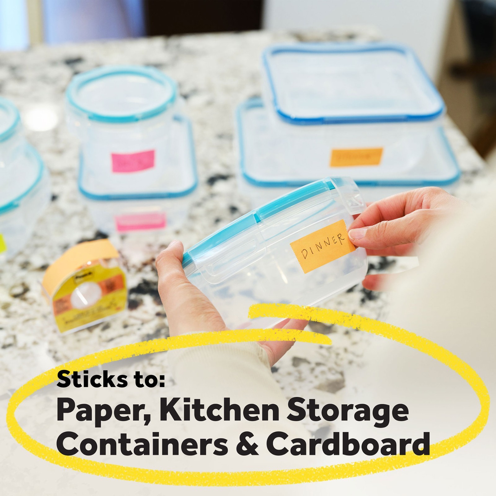 Post-it Label On-a-Roll 658LRP, Neon Pink, 1" x 700", Removable Labeling Tape