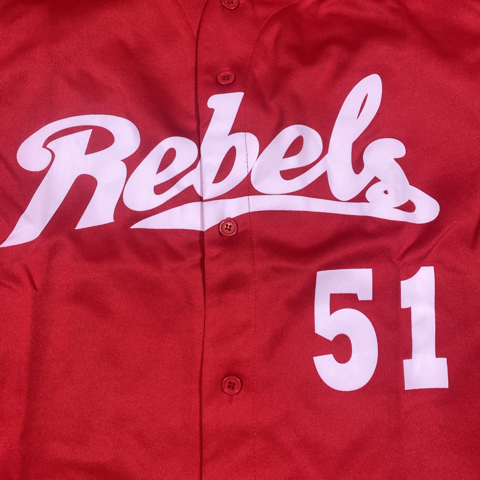 UNLV Rebels Baseball Jersey Mens Xl Red Ncaa #51 Stadium Issue