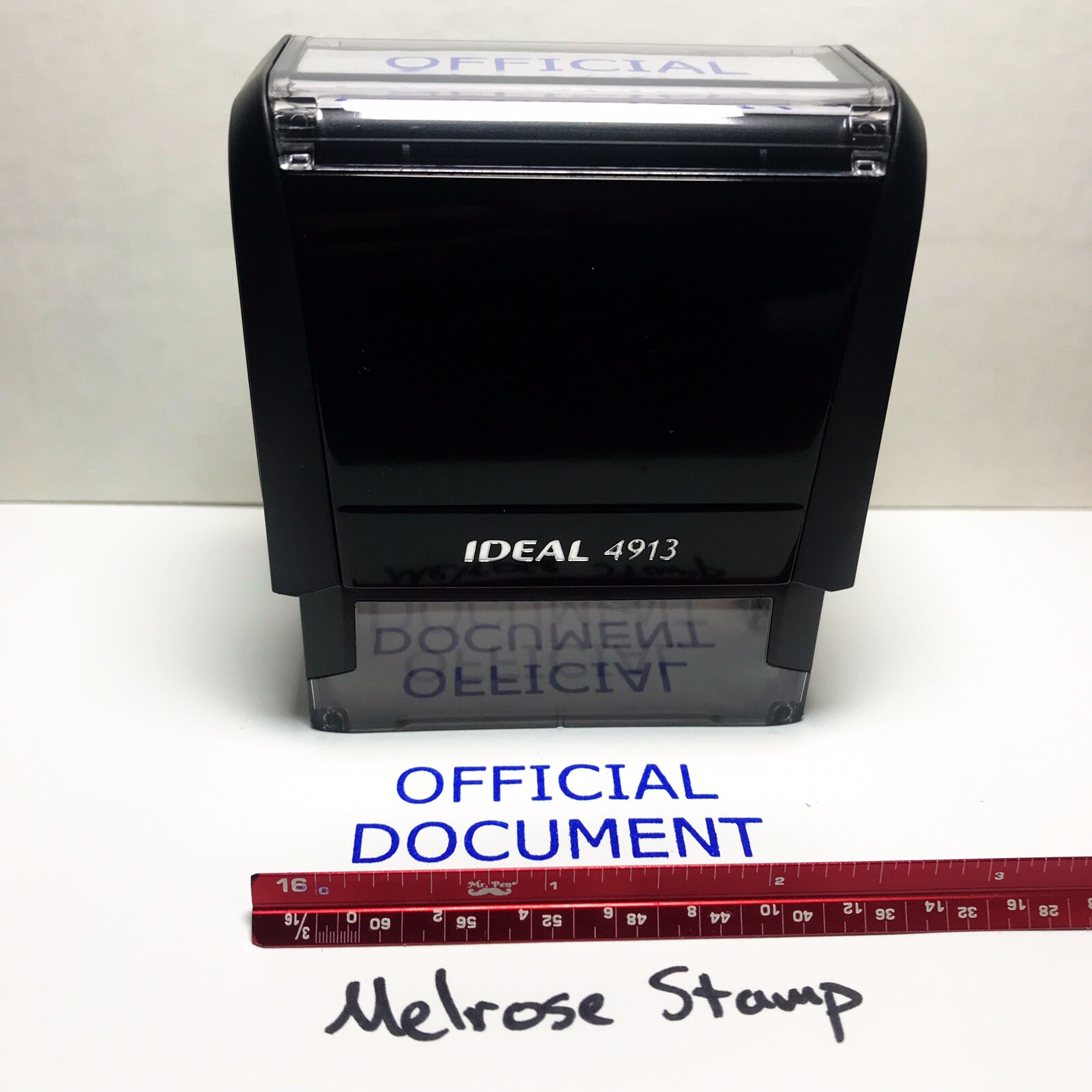 Official Document Rubber Stamp Blue Ink Ideal 4913