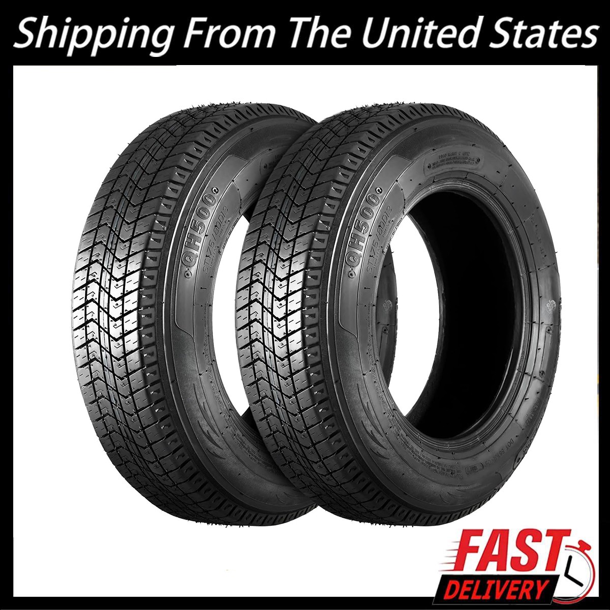 Set Of 2 ST205/75D14 Trailer Tires 6 Ply Heavy Duty 205 75 14 Replacement Tyres