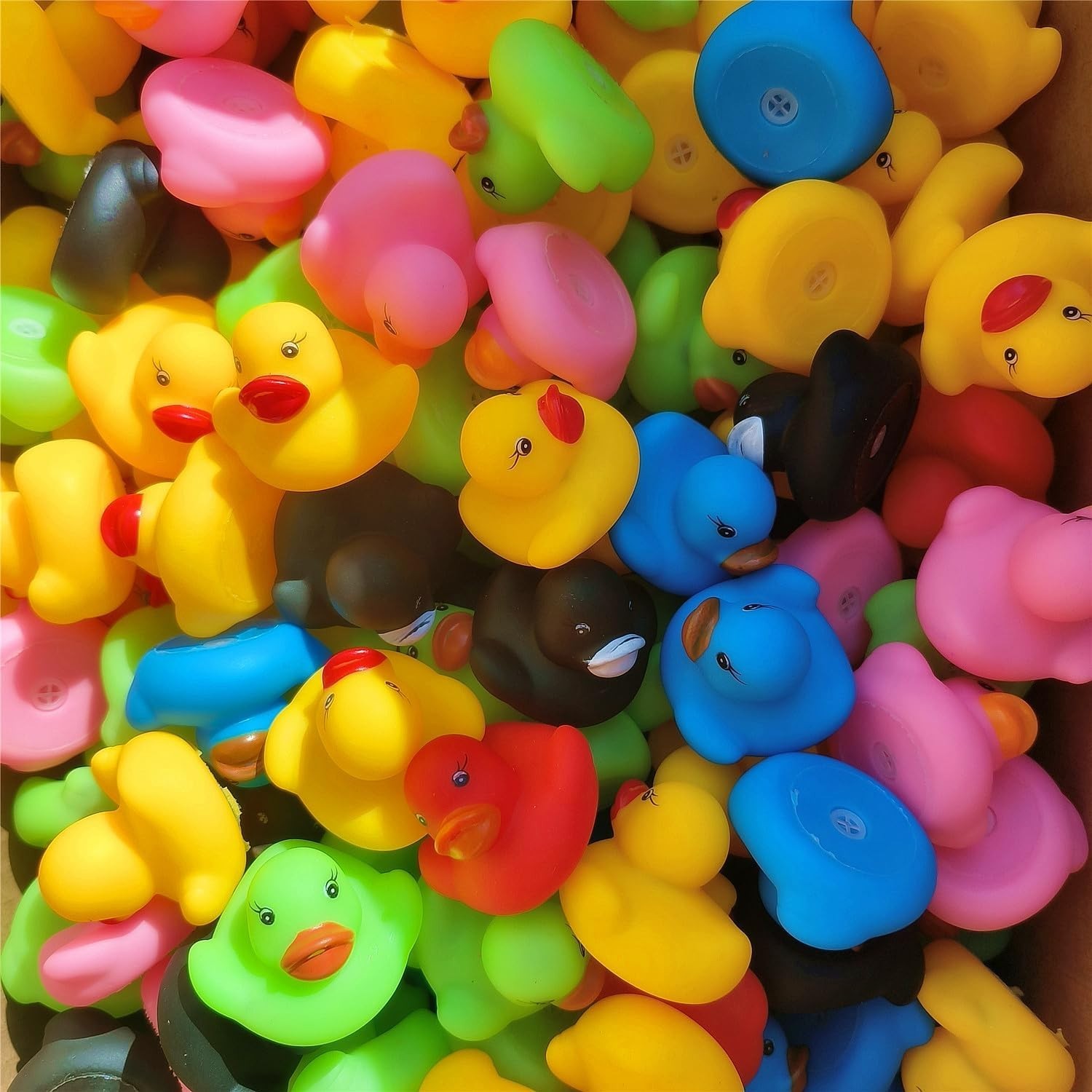 50pcs Rubber Ducks in Bulk,Assortment Duckies for Jeep Ducking Floater Bath Toys