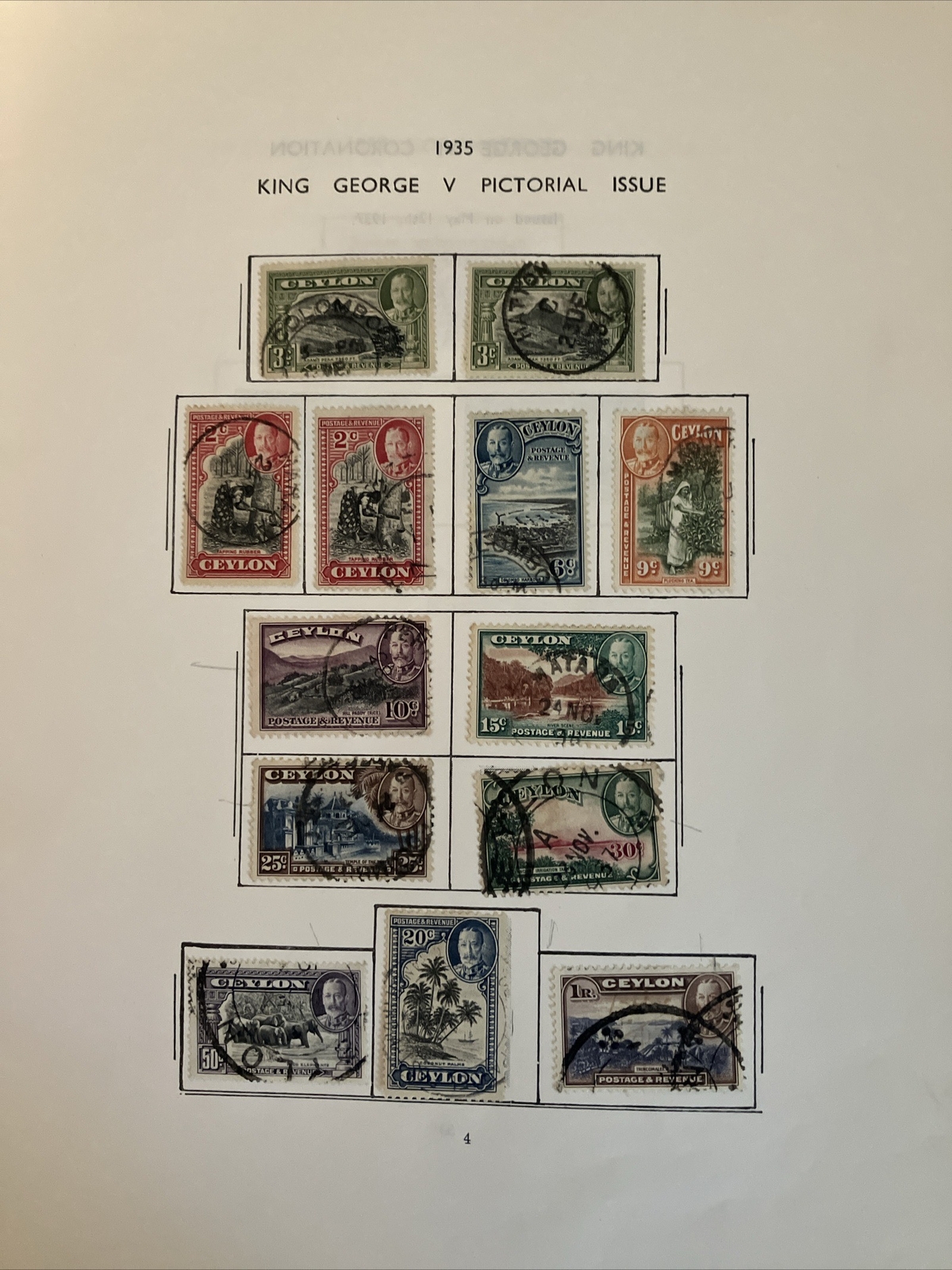 Illustrated Ceylon 1935-1963 Stamp Album Part II 46 Pages Mint Mounted Complete