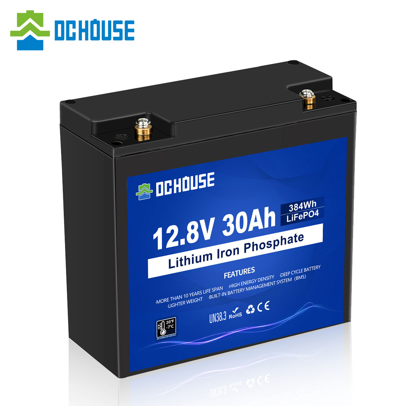 12V 30Ah LiFePO4 Lithium Battery BMS Deep Cycles Fish Finder Trolling Motor Boat