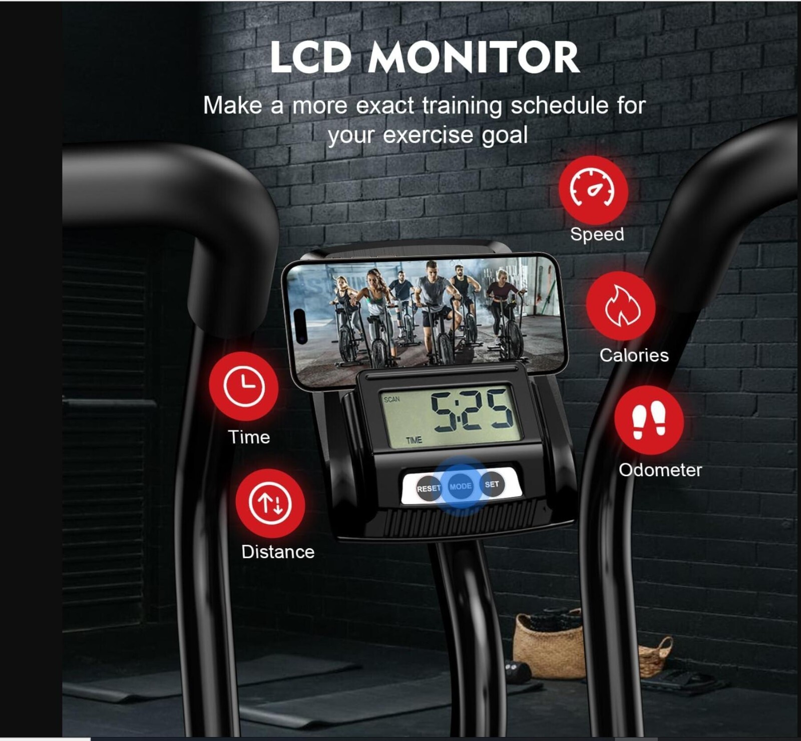 Fitness Fan Bike, Black, 111 LB, Indoor/Outdoor Cycling Exercise Bike Home Gym