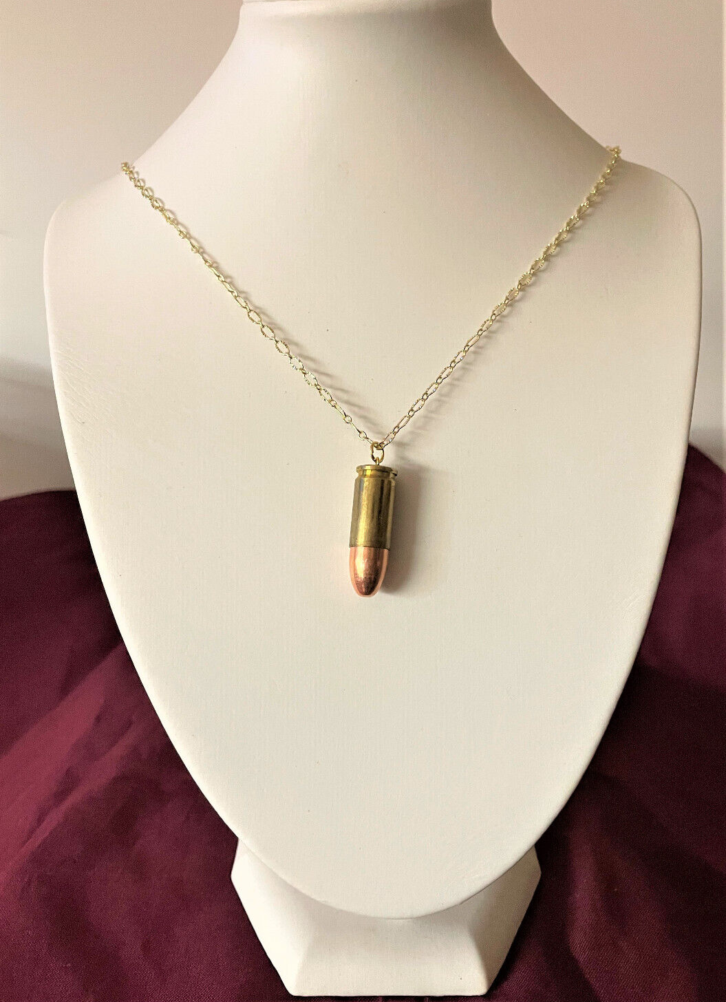 9mm Bullet Rose Gold Necklace ~ Veteran Made ~