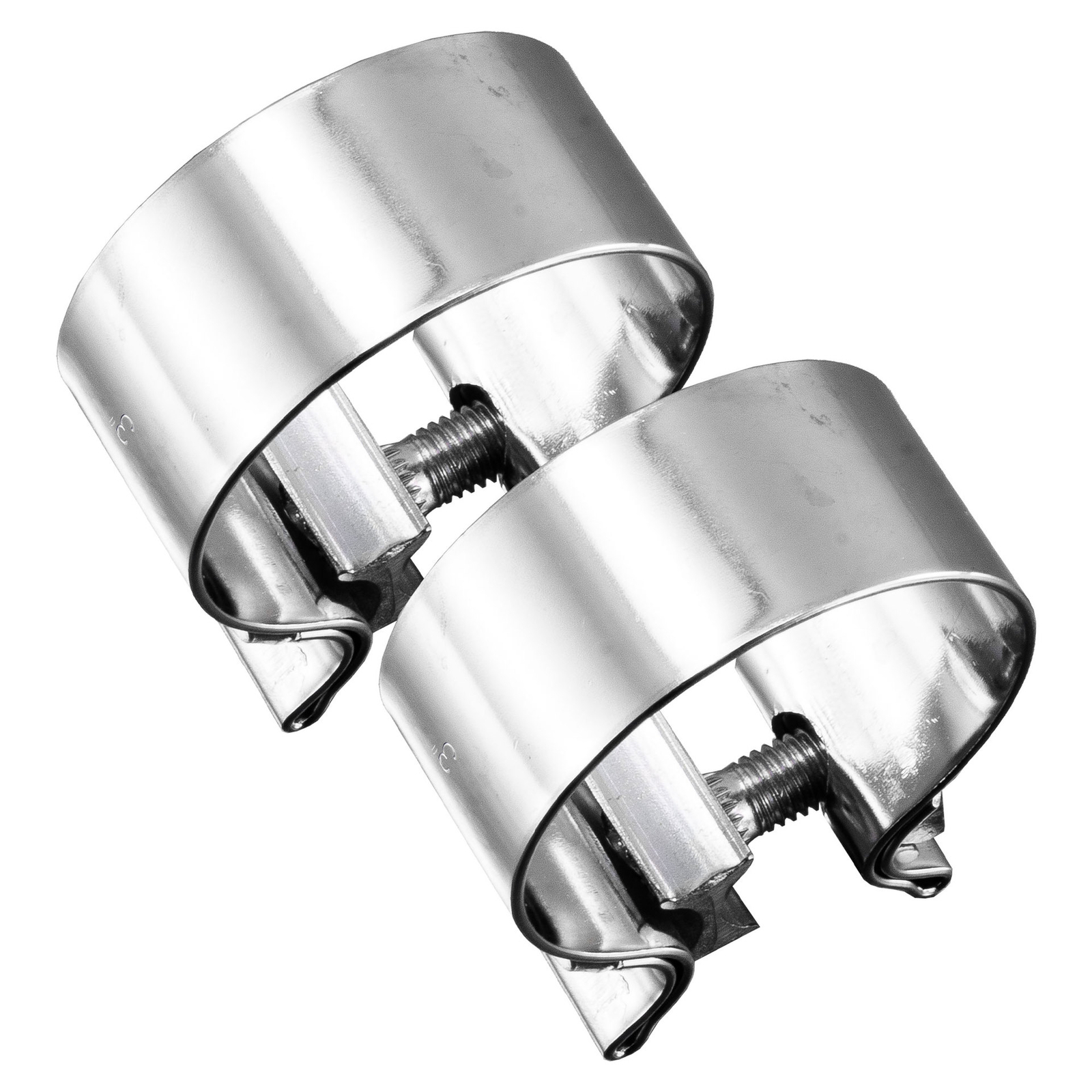 2X Stainless Steel 3" Exhaust Clamp Narrow Band Muffler Clamp for Pipe Muffler.