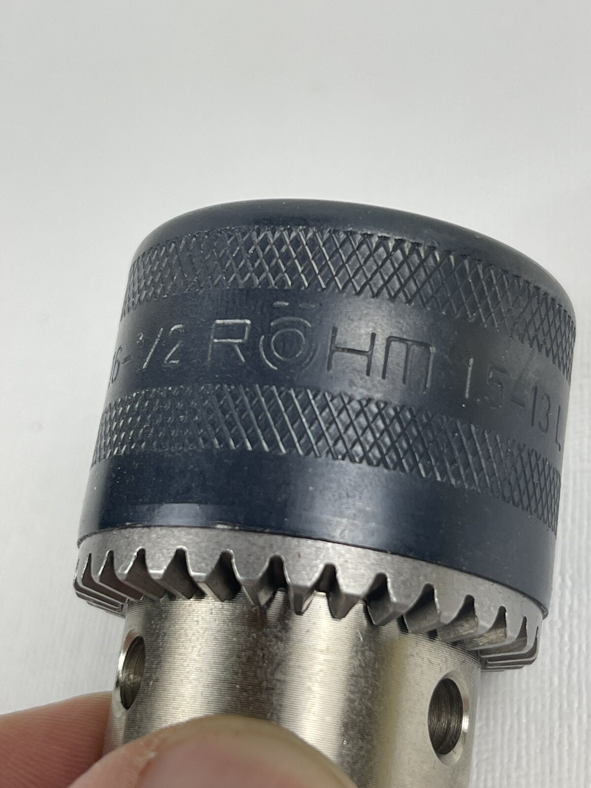 Rohm Key Type Drill Chuck 1/2”-20 NC Thread, 1/16" - 1/2" Clamping range