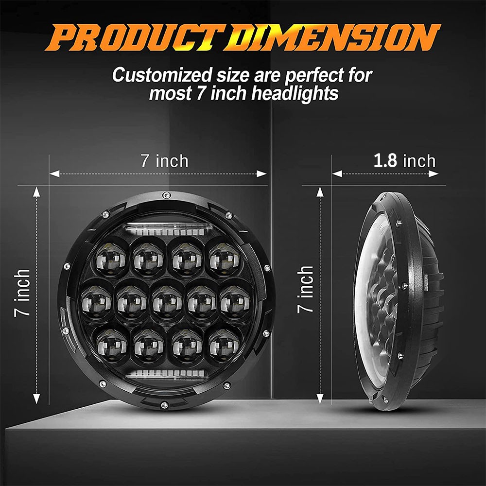 For Harley Davidson Electra Glide Classic 7" LED Headlight + 4.5" Passing Lights