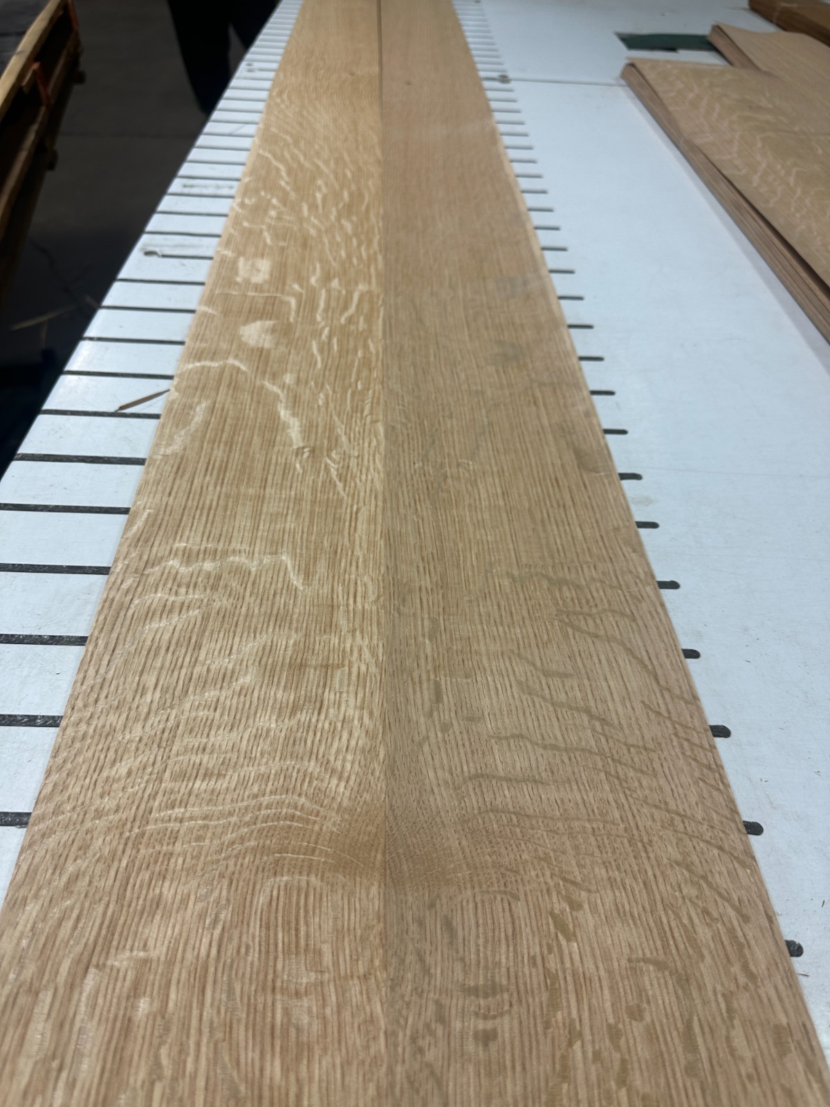 White Oak Flake Raw Wood Veneer 2 sheets 97" x 5.5'' 917N