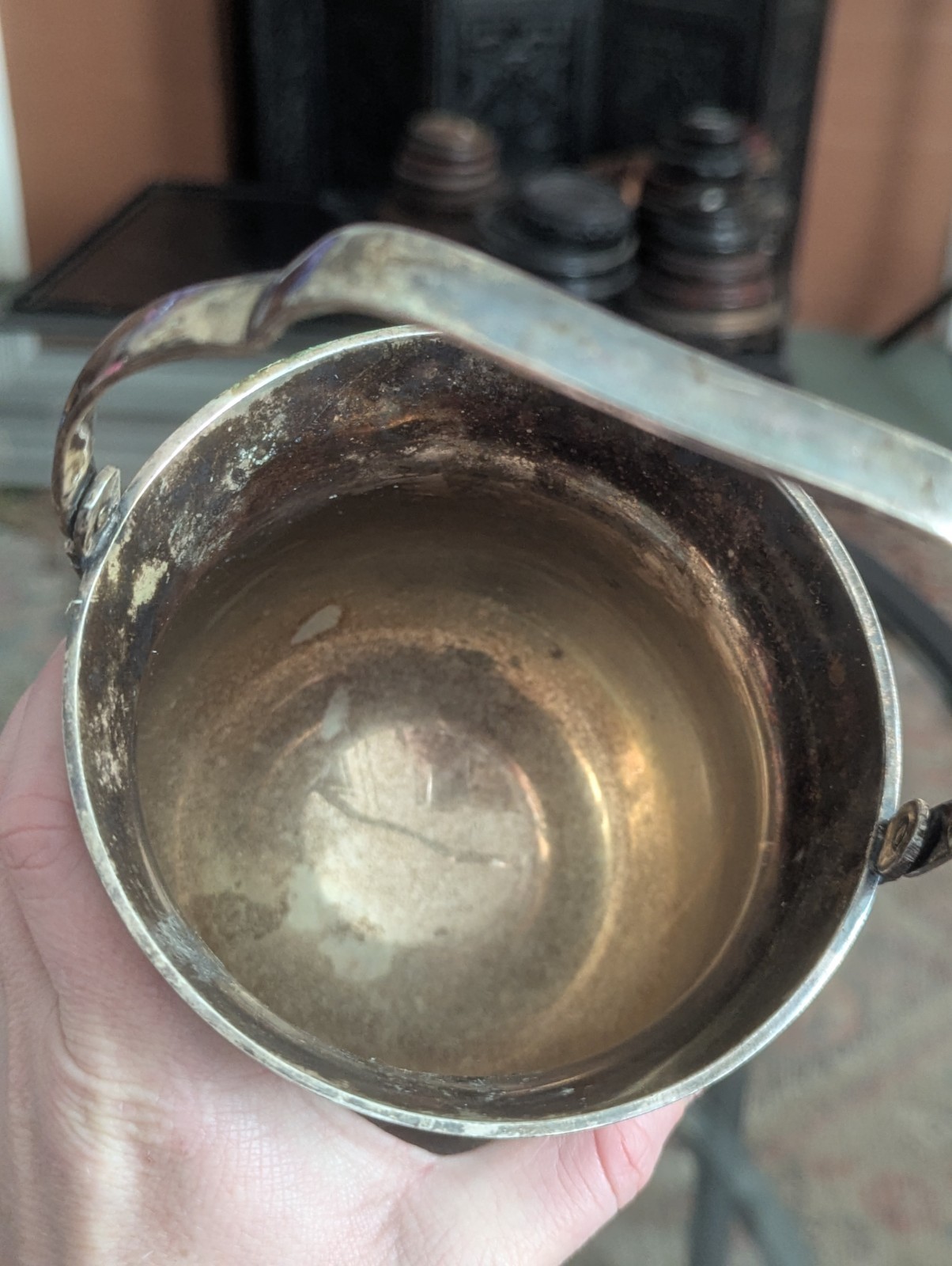 Antique Meriden Britannia Silverplate Buscuit Bucket India Pattern Victorian EPN