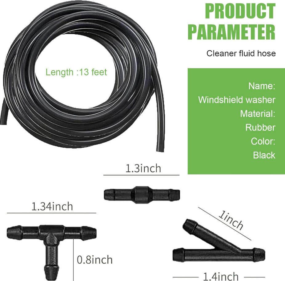30 PCS Car Windshield Washer Hose Kit, 4M/13Ft Washer Fluid Hose & T/Y/I-type...