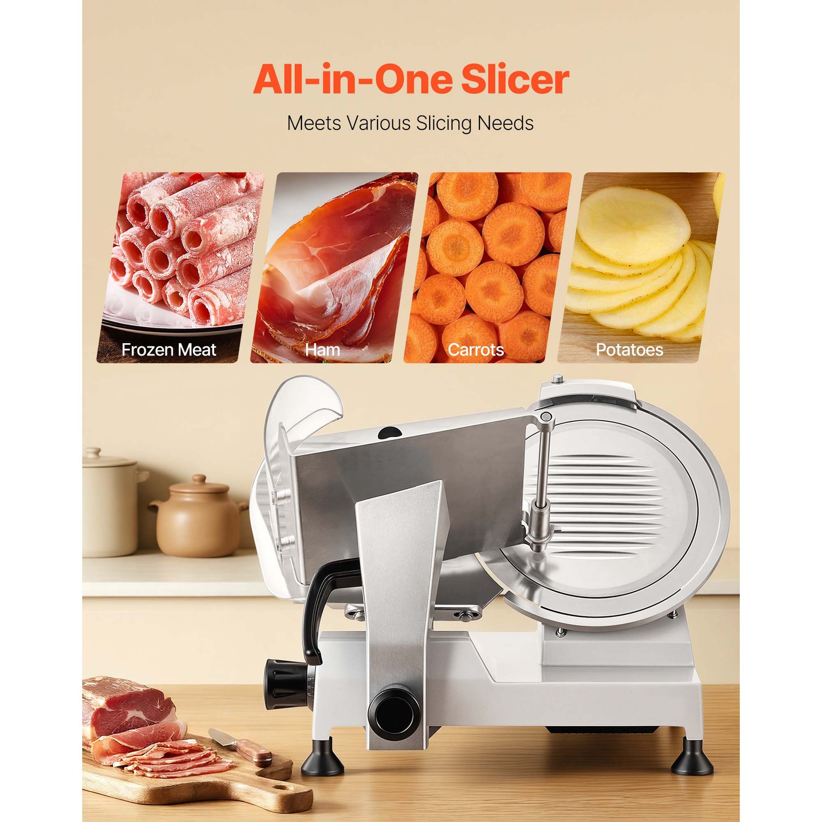 Uimoso 320W Commercial Meat Slicer 12" Blade Electric Deli Food Slicer Cutter