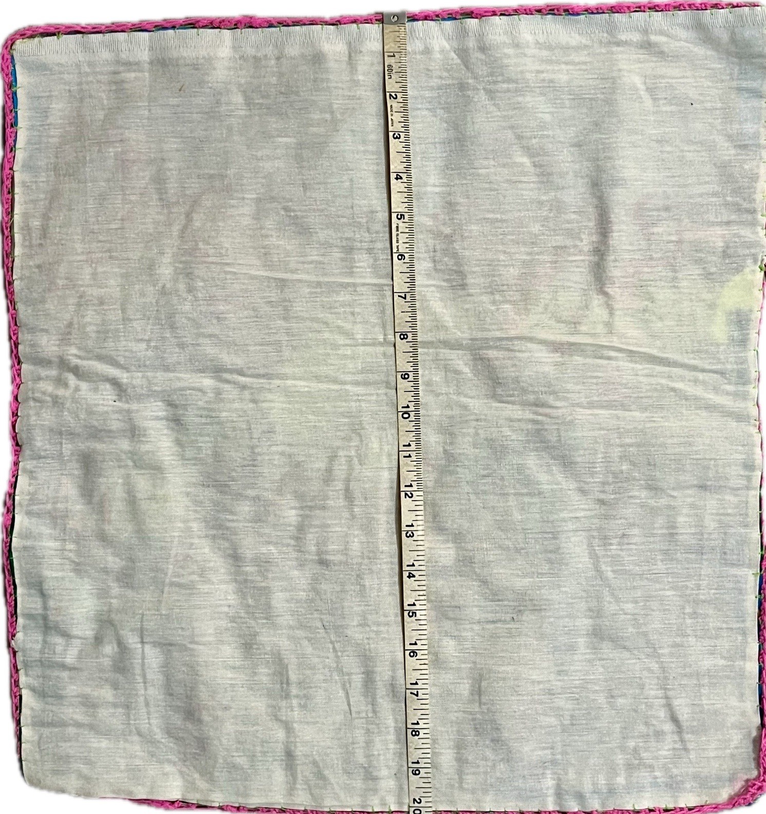 Handmade Peruvian Textile Art Farm Scene Wall Hanging 3D Pink Red Pillow Cover