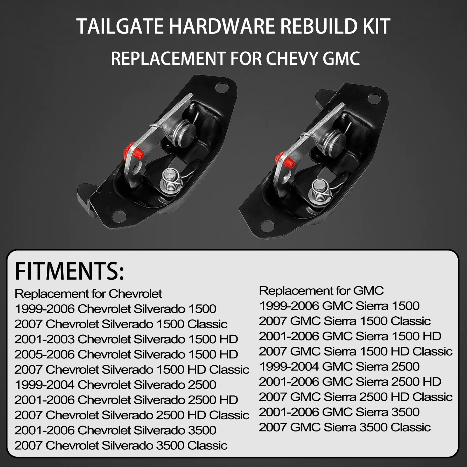 Tailgate Rebuild Kit Handle Bezel Latch for Chevy Silverado GMC Sierra 15997911