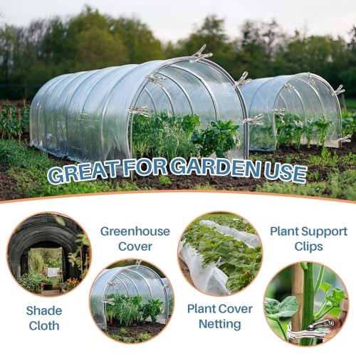 50 PCS Garden Clips - Stainless Steel Greenhouse Clamps,Grip Strong Heavy Duty