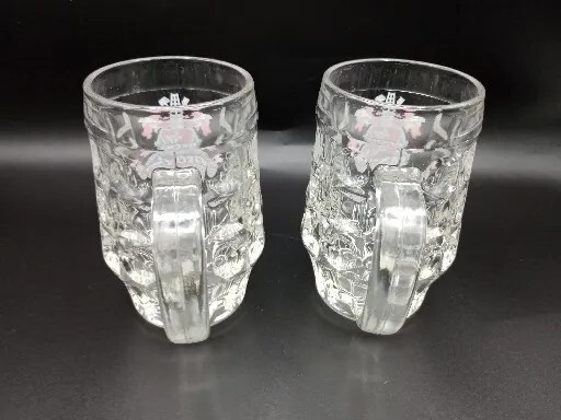 Vtg 2 Becks Dimpled Beer Mug Product Of Germany 0.25 L Made In Italy 4.5" Tall