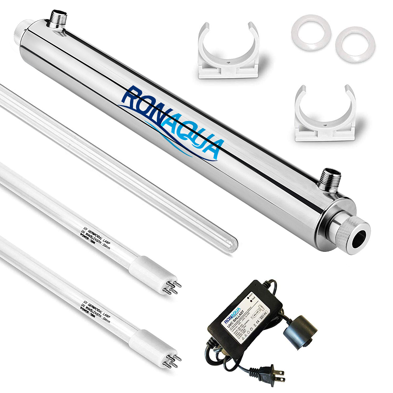 Ultraviolet Light Water Purifier Whole House Sterilizer  25W 6GPM  Extra Bulb