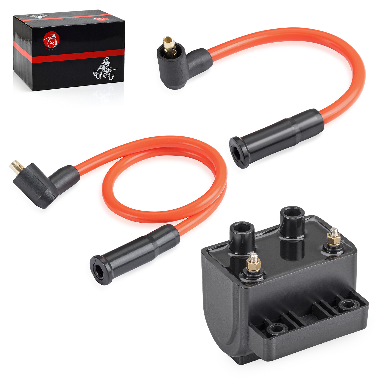 Ignition Coil and Spark Plug Wire Cap For 1991-2003 Sportster 883 XLH883 XL883