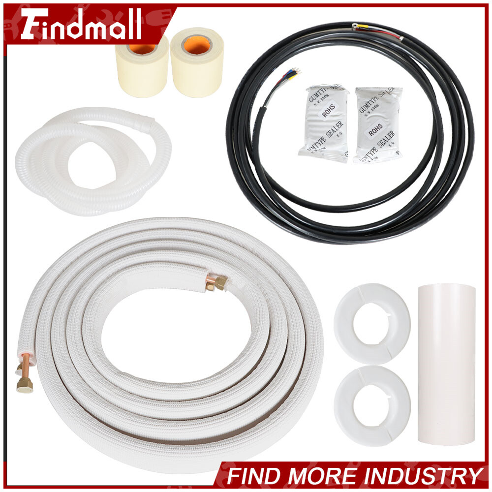 Findmall 1/4-3/8 Dia. 16, 25, 50Ft Install Kit For Mini Split Heat Pump Systems