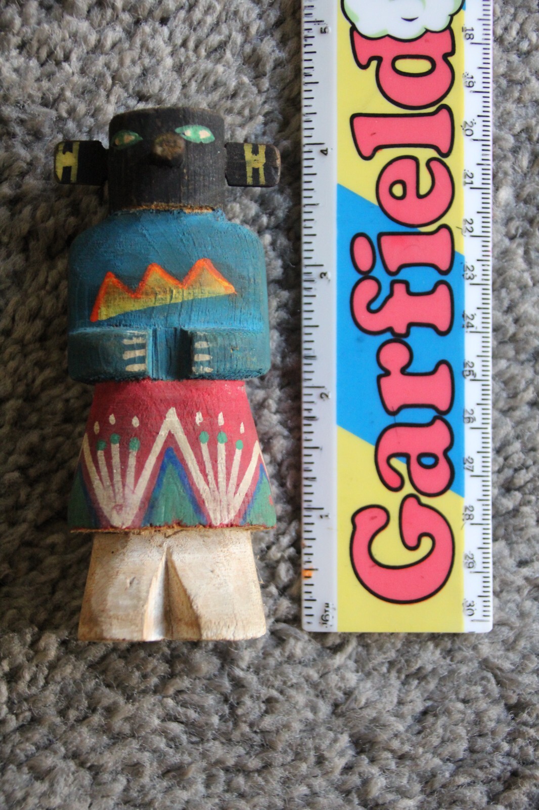 VINTAGE ROUTE 66 CARVED & PAINTED WOOD HOPI KACHINA FIGURE