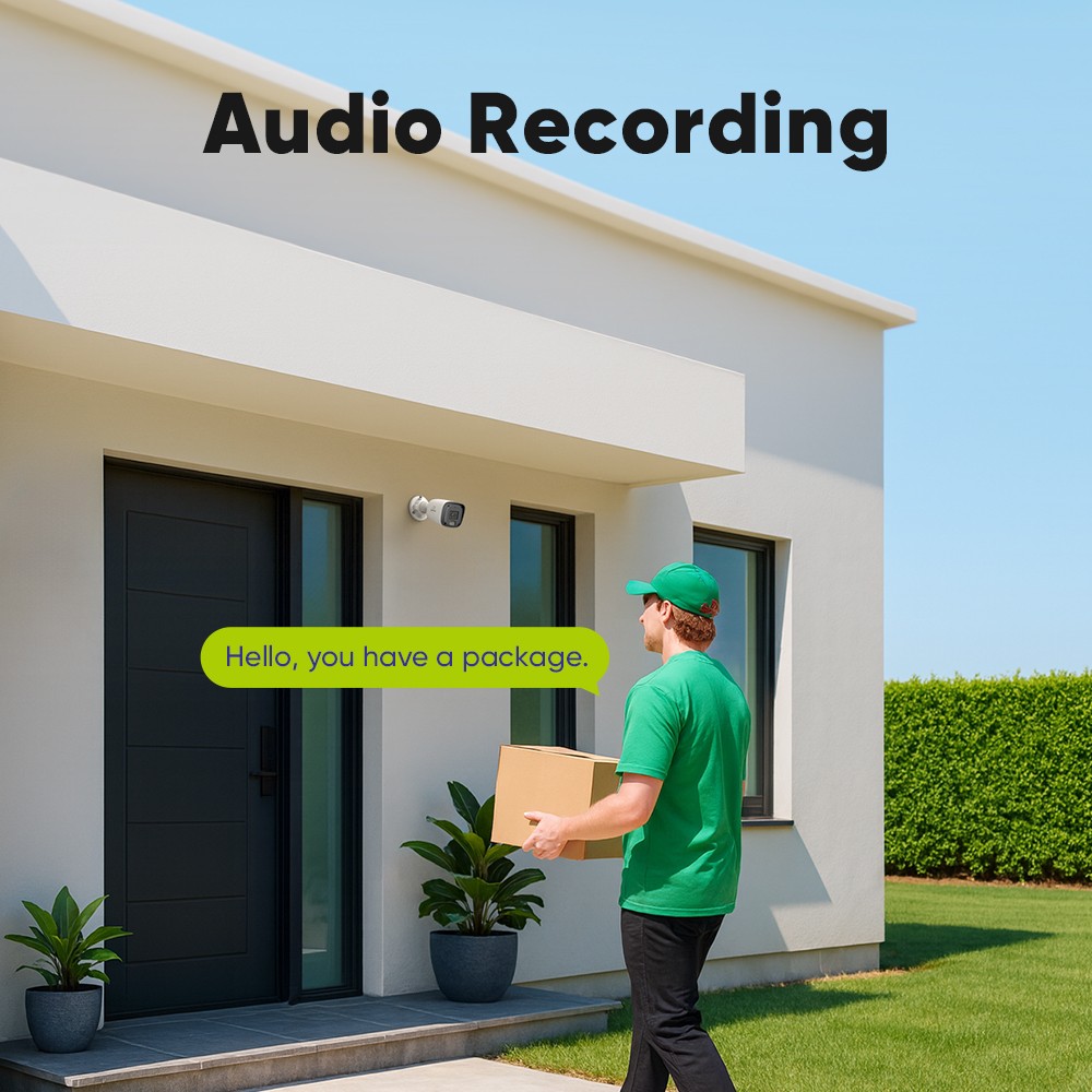 SANNCE 8CH NVR 2K Audio PoE IP Security Camera System Outdoor Color Night Vision