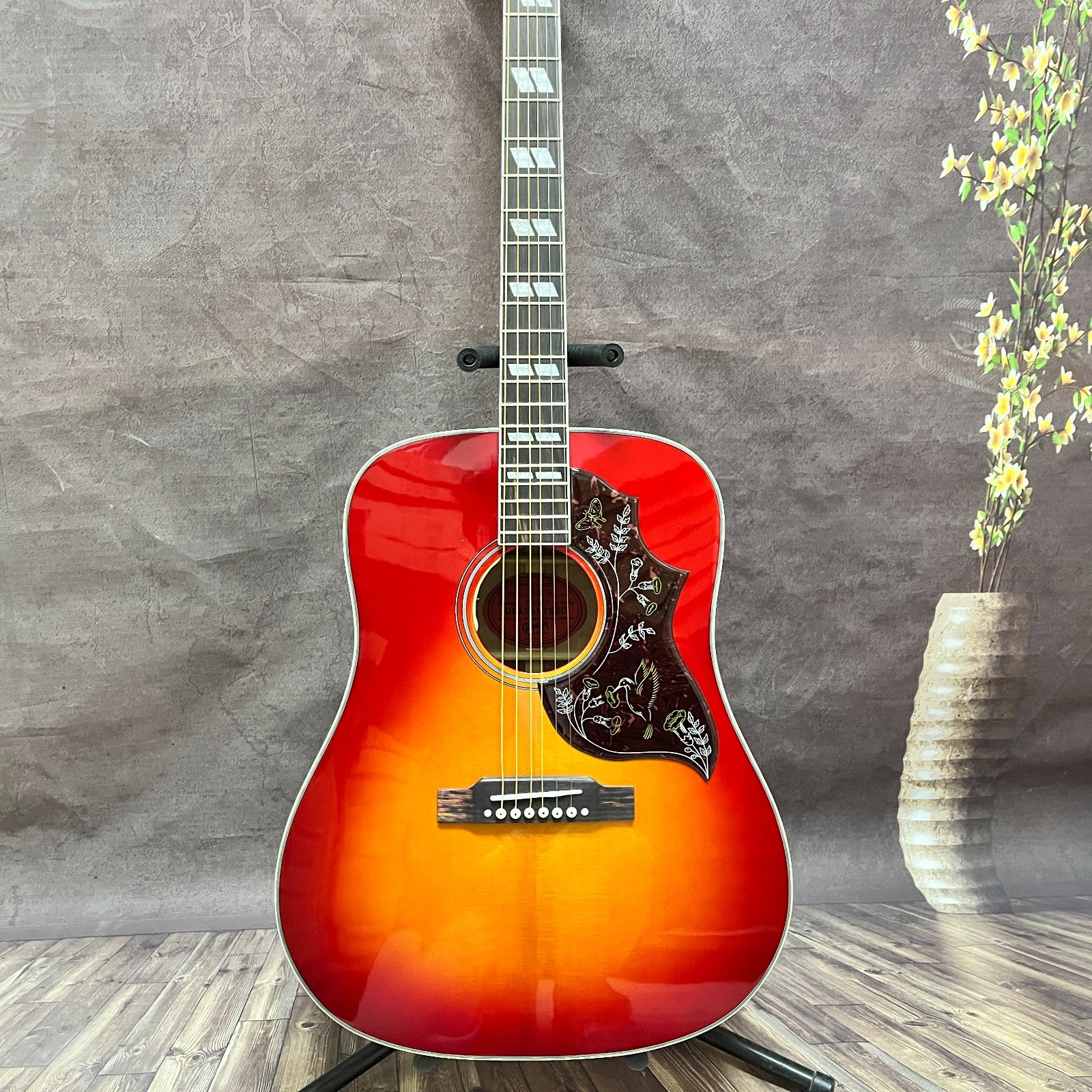 US warehouse Hummingbird acoustic guitar rosewood fingerboard CHERRY SUNBURST