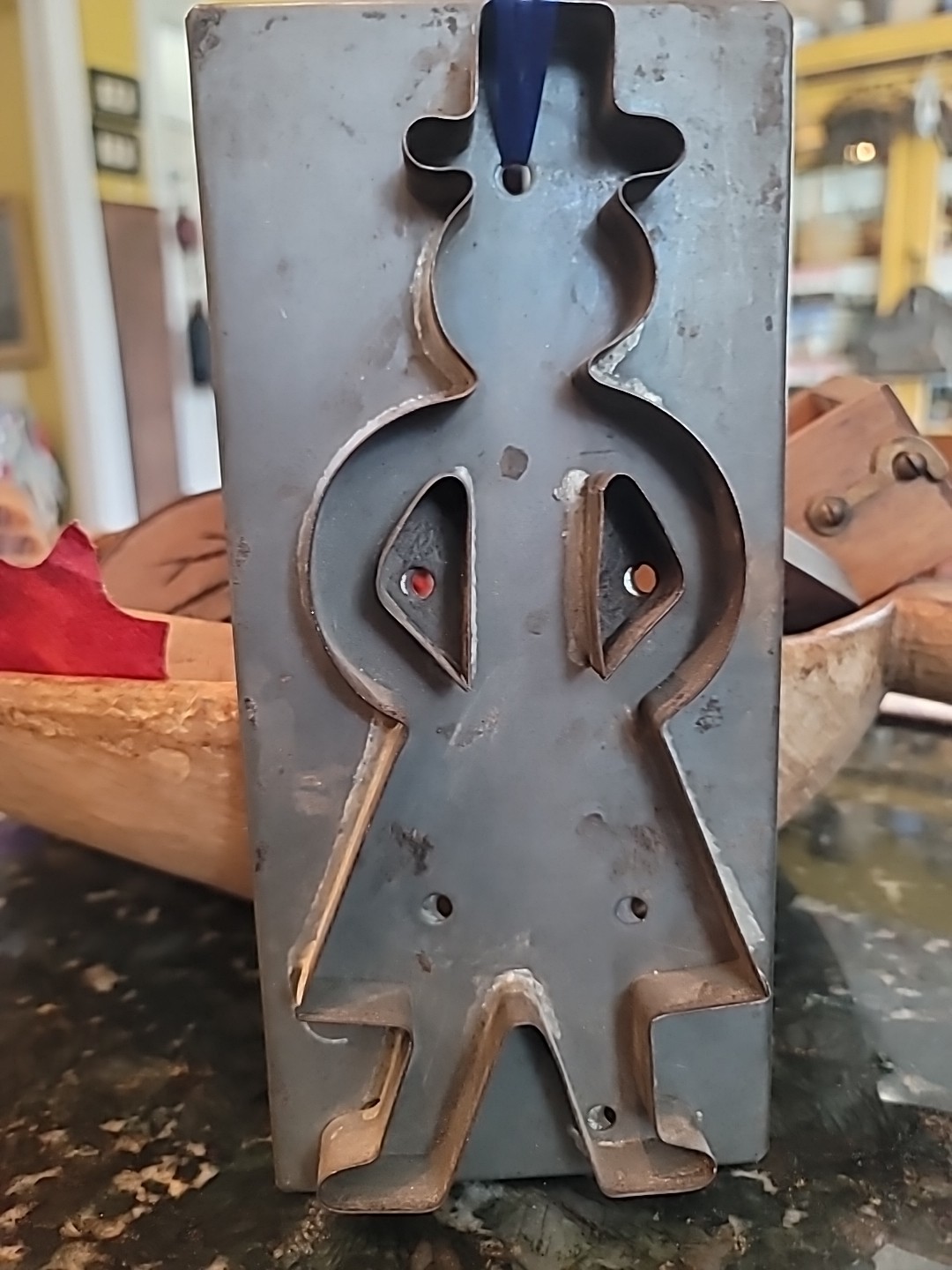 Antique Cookie Cutter Amish Man RARE Tin Handmade Pennsylvania LARGE 9 1/2×4 1/2