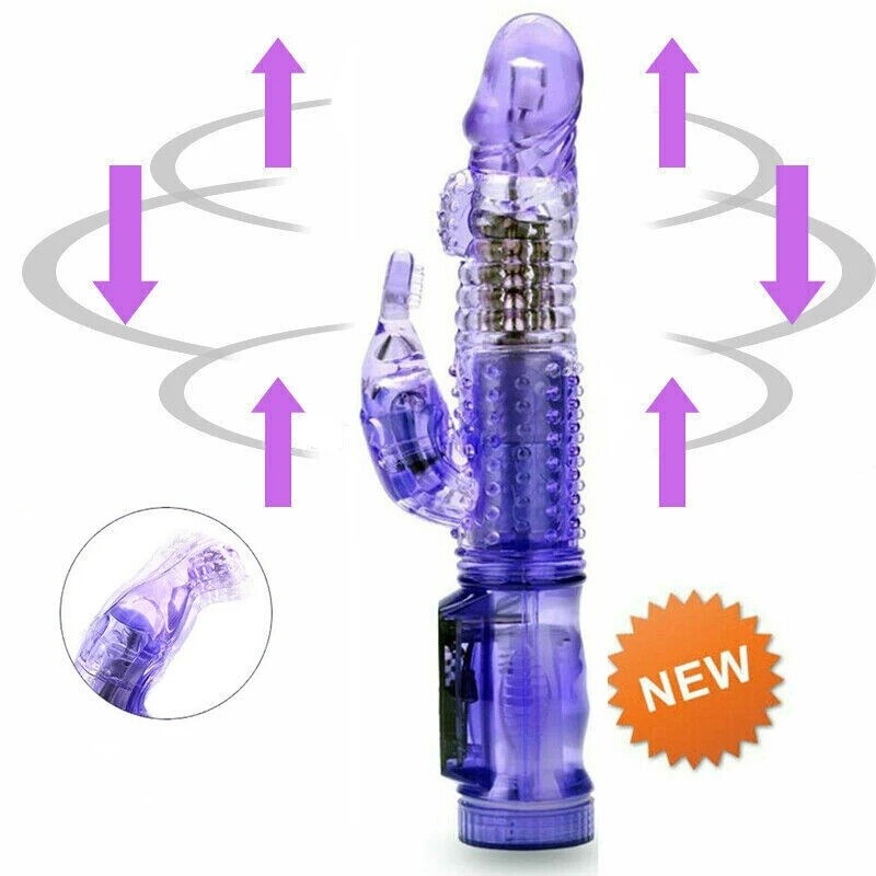 9 inch Rechargeable Dildo Vibrator Rabbit Clit G-spot Massager Sex Toys Women