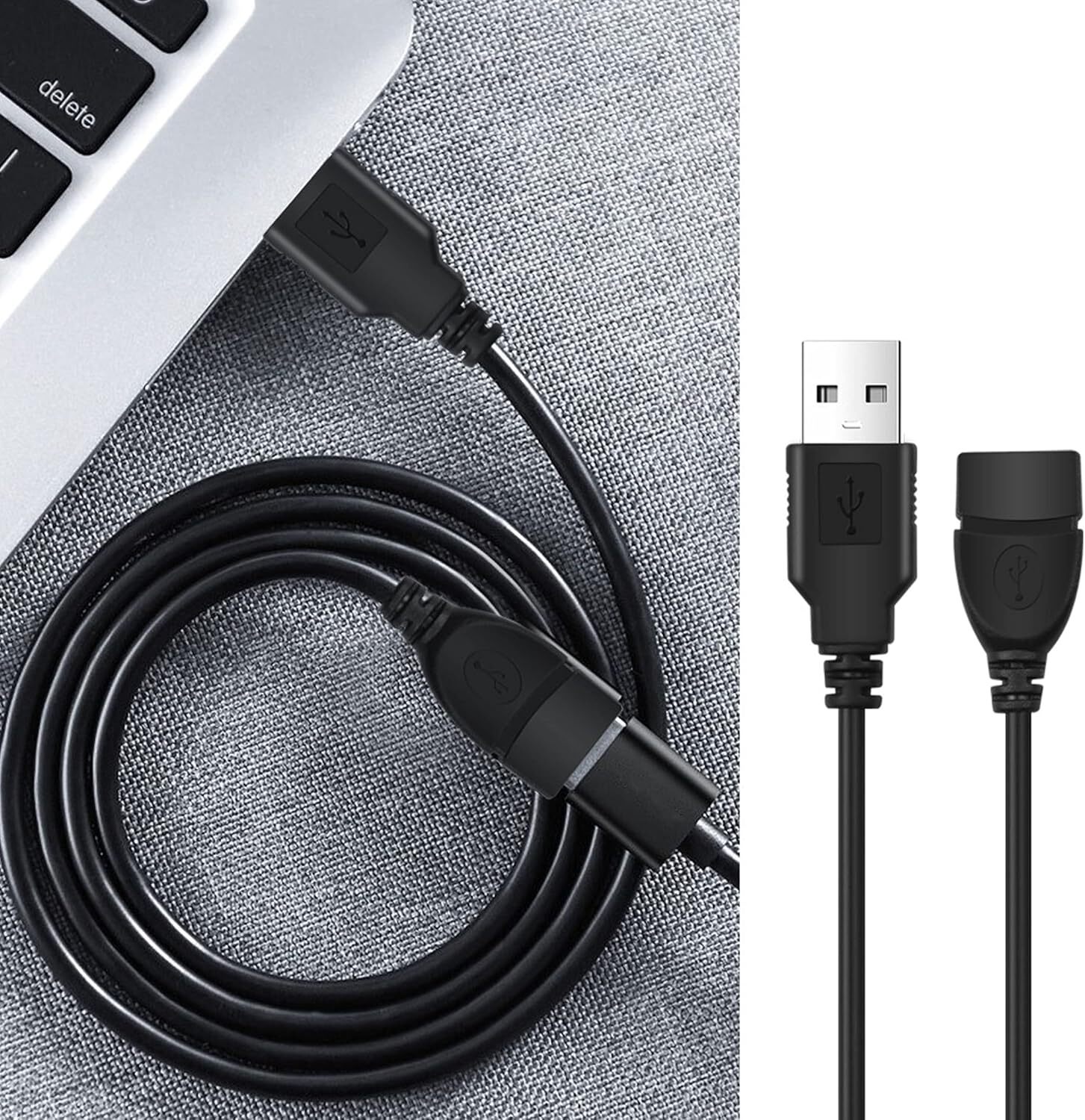 High-Speed USB-USB Extension Cable USB 2.0 Adapter Extender Cord Male/Female LOT
