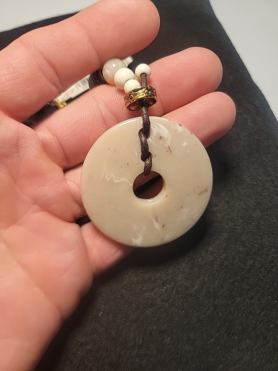 Vtg. LIZ CLAIBORNE Neut Stone Pendant Necklace/Made In Italy/ NEW