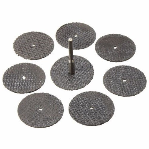 100pc Fiberglass Reinforced Cut Off Wheel Disc w/ 2 Mandrel 1/8" Fit Rotary Tool