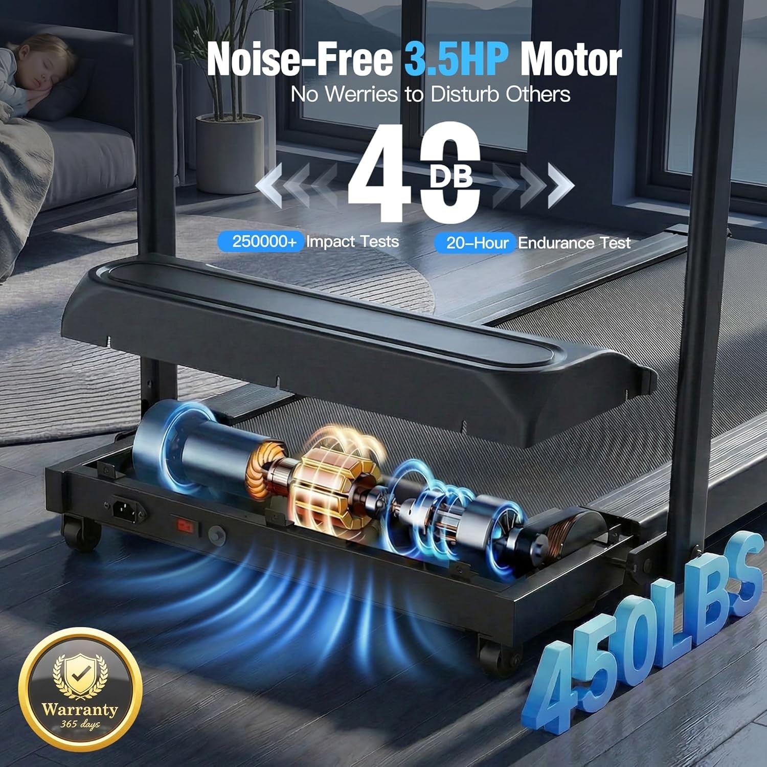 3.5HP Powerful Treadmill w/15% Incline Foading Treadmills for Home&Gym Fitness📳