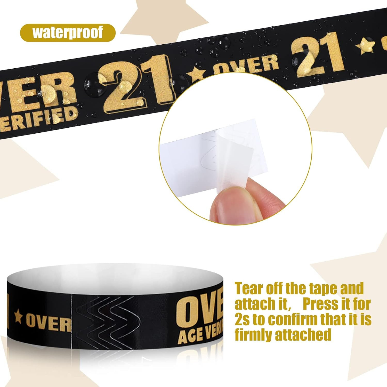 600 Pcs over 21 Wristbands for Events Colored Waterproof Wrist Bands Paper Wrist