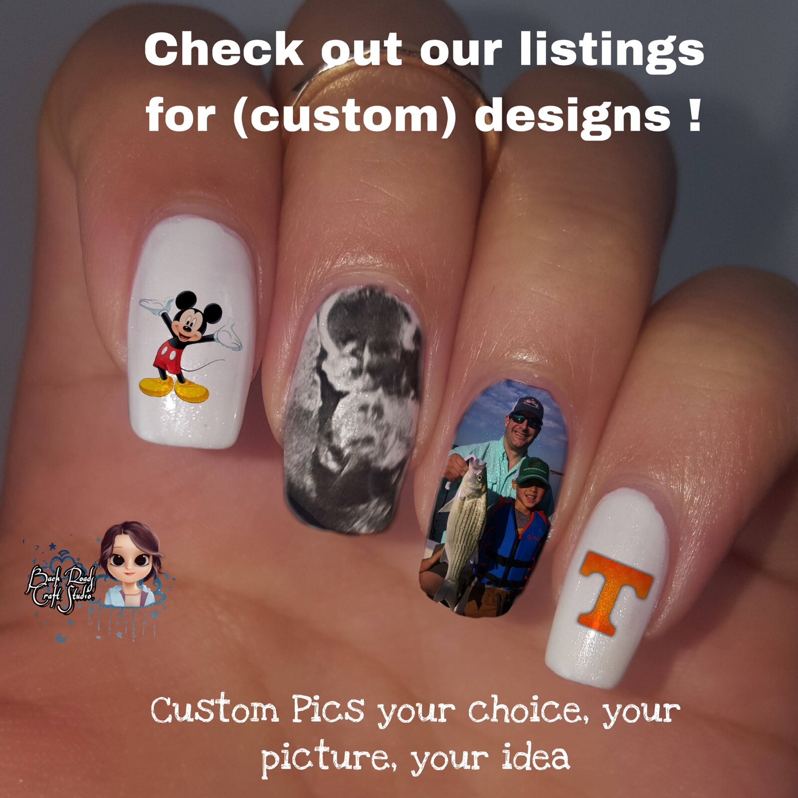 Notre Dame Waterslide Finger Nail Decals Set Of 50 Ins Bonus Inc.