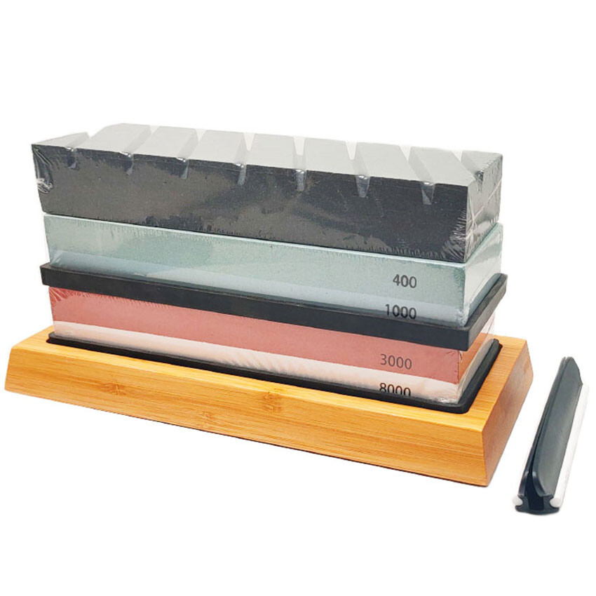 Knife Sharpening Stone Whetstone 4 Side Grit 400/1000 3000/8000 Knife Sharpeners