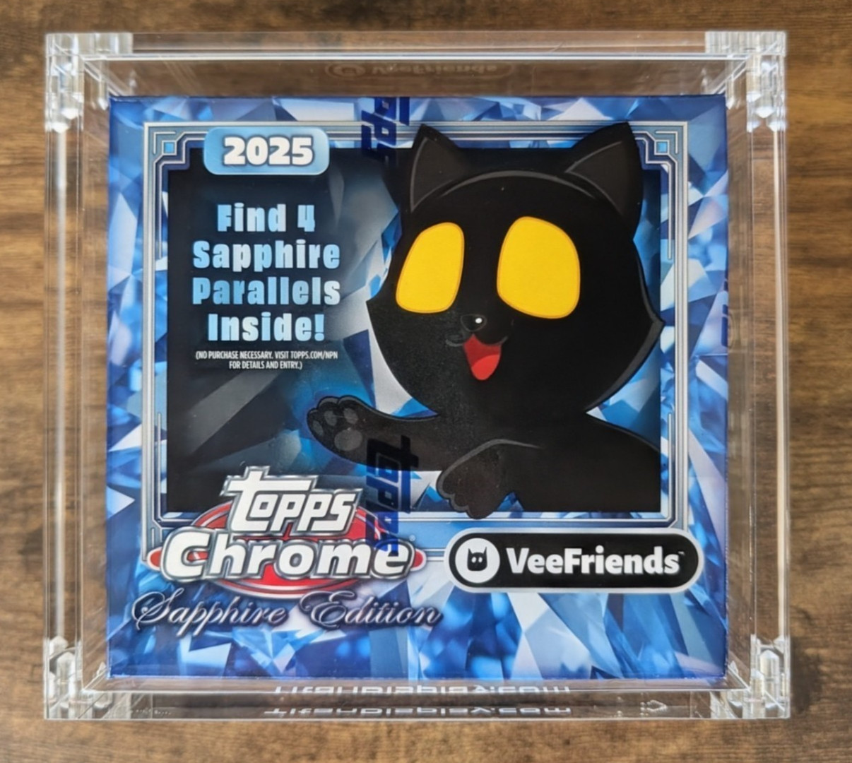 Acrylic Display Case Magnetic Lid FITS 2025 Topps Chrome VeeFriends Sapphire Box