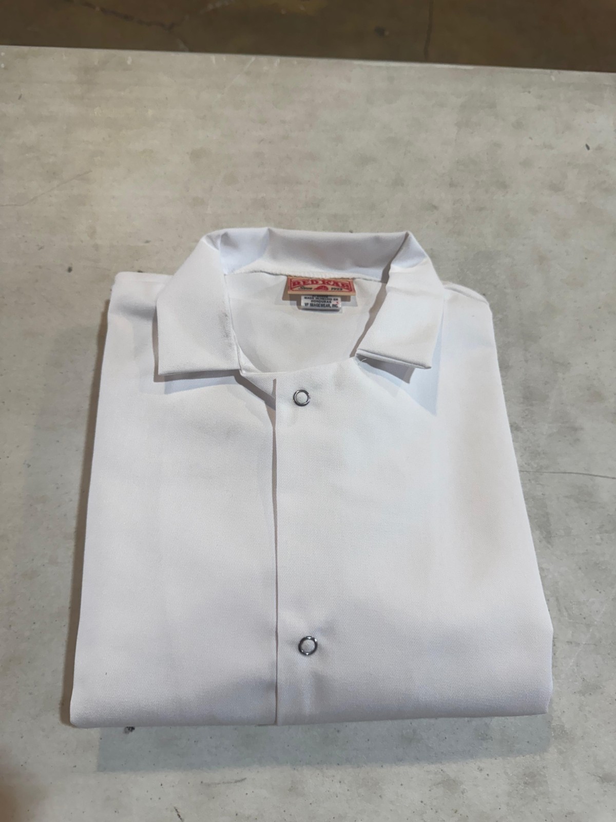 Red Kap Men's No Fuss Gripper Front Short Butcher Coat