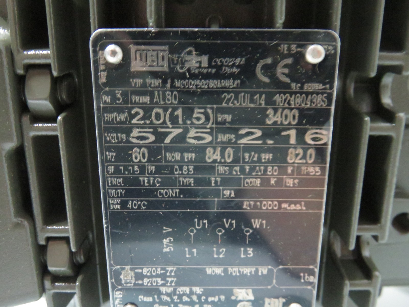 Nederman 14514222 N27 Fan Assembly 330/575V 3.9/2.2A 3-Ph NOP