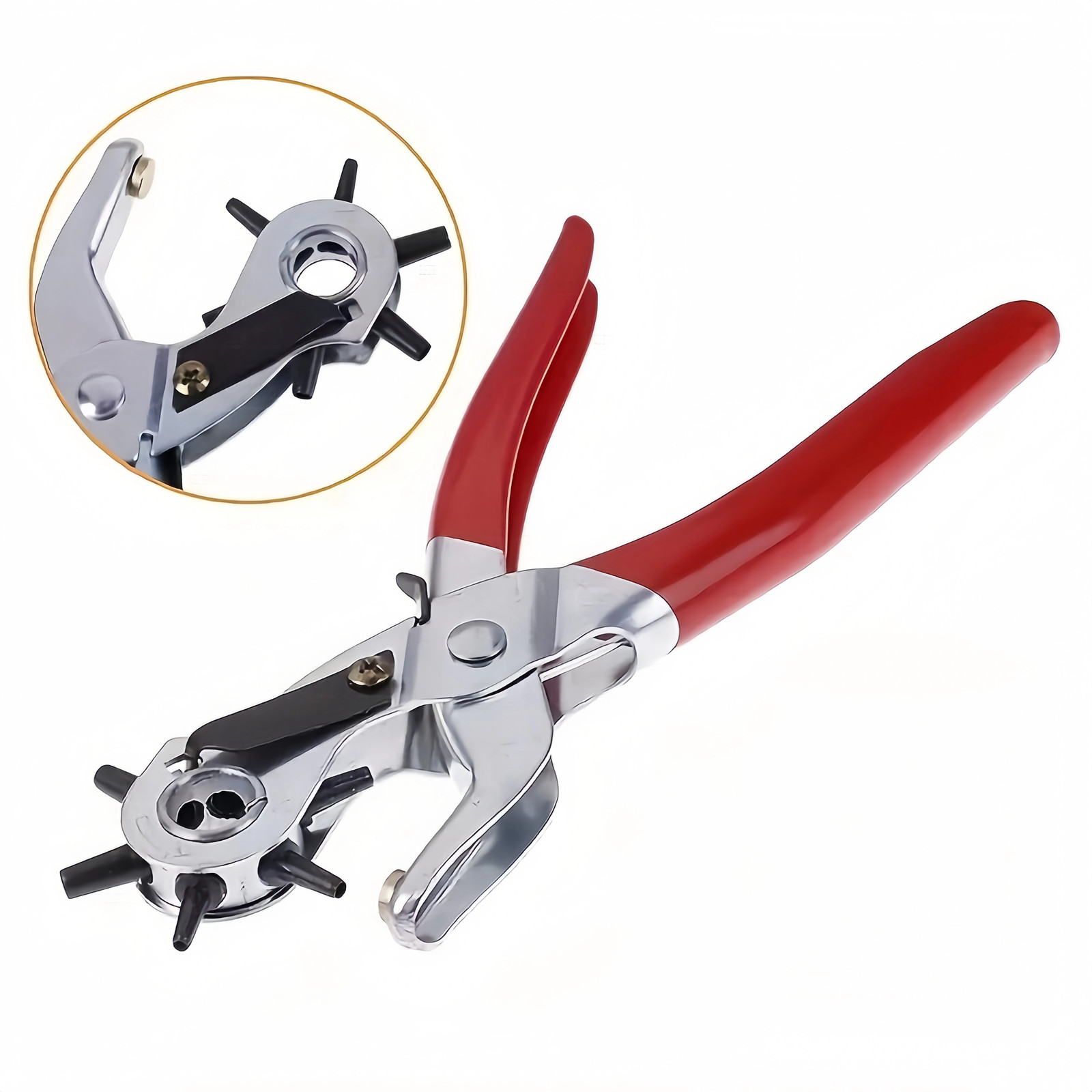 9" Leather Hole Punch Hand Pliers Belt Holes 6 Sized Puncher Heavy Duty Tool New