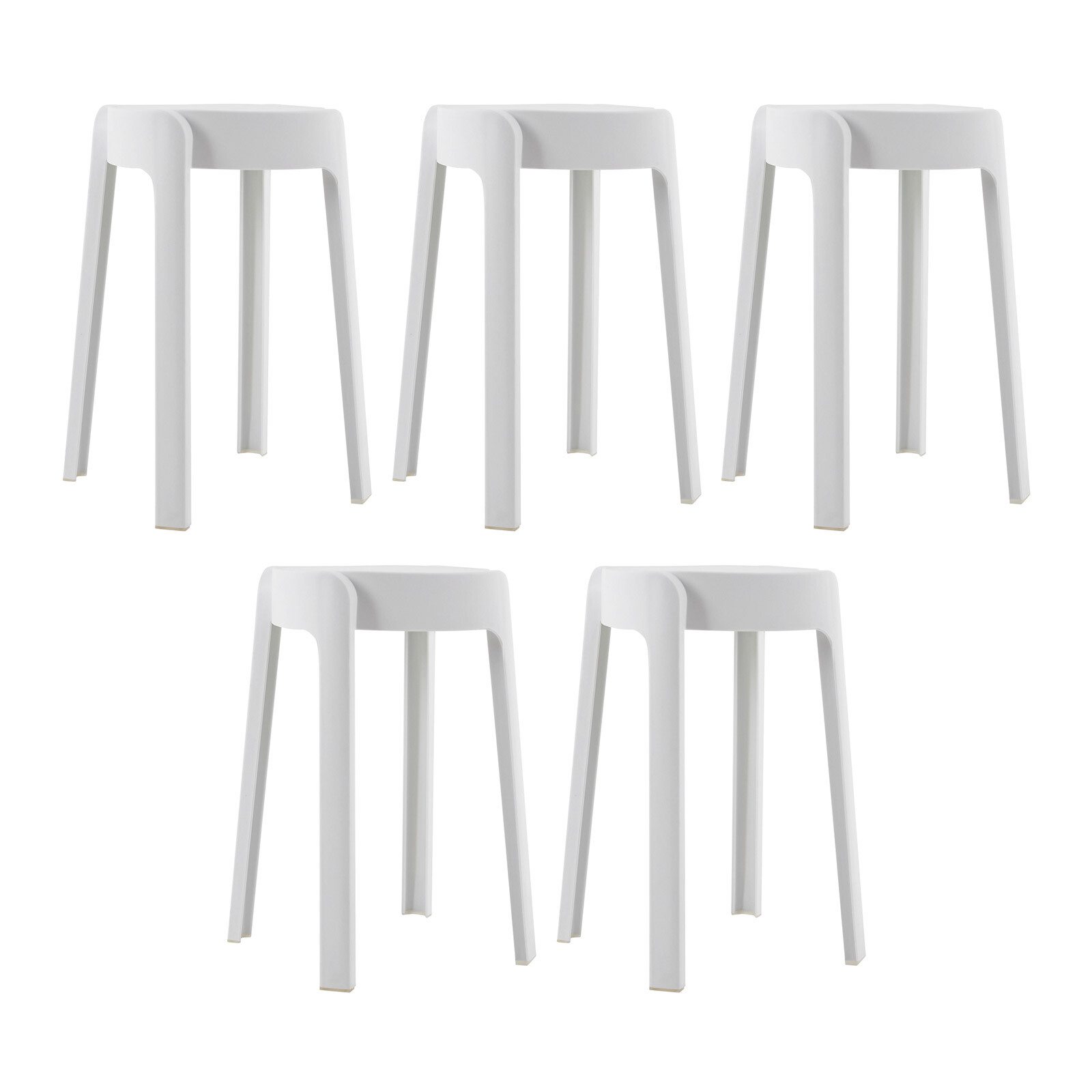 5 x Plastic Stacking Stools For Kids Students Classroom Home Kitchen Garden