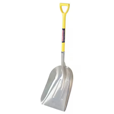 Westward 12U492 Scoop Shovel, #12 Blade, Aluminum Blade, 27 In L Yellow
