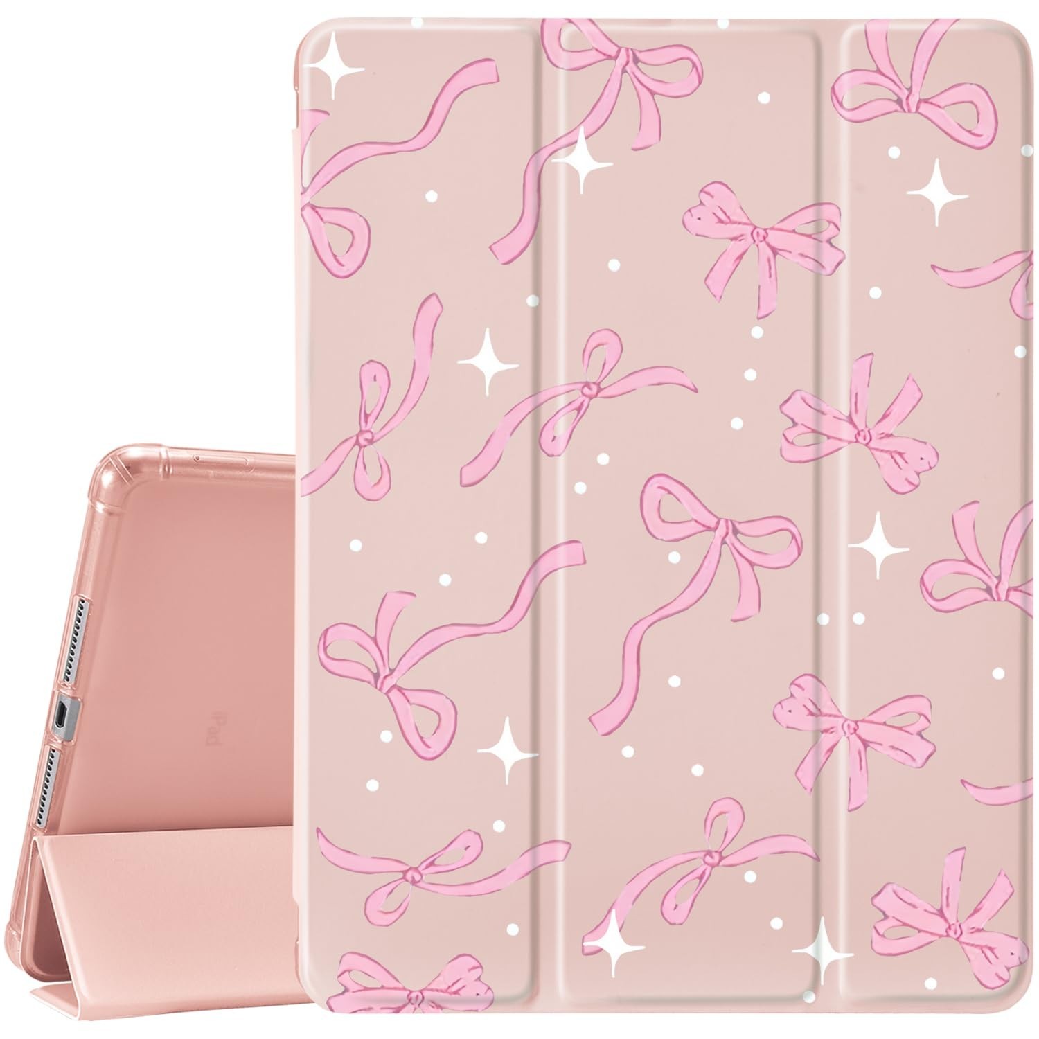 Cute Pink Bow Case for Ipad Pro 6Th/5Th/4Th Gen Girly Lovely Ribbon Cover for...